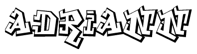 The clipart image depicts the word Adriann in a style reminiscent of graffiti. The letters are drawn in a bold, block-like script with sharp angles and a three-dimensional appearance.
