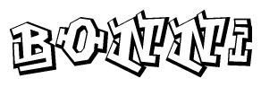 The clipart image features a stylized text in a graffiti font that reads Bonni.