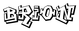 The clipart image depicts the word Brion in a style reminiscent of graffiti. The letters are drawn in a bold, block-like script with sharp angles and a three-dimensional appearance.