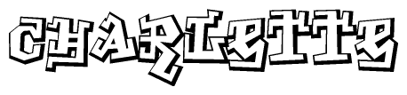 The clipart image features a stylized text in a graffiti font that reads Charlette.