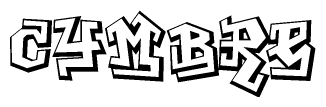 The image is a stylized representation of the letters Cymbre designed to mimic the look of graffiti text. The letters are bold and have a three-dimensional appearance, with emphasis on angles and shadowing effects.