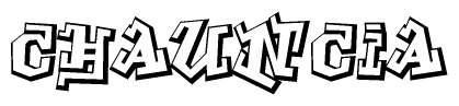 The clipart image features a stylized text in a graffiti font that reads Chauncia.
