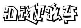 The clipart image features a stylized text in a graffiti font that reads Dinky.