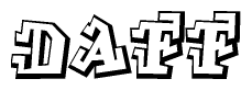 The clipart image features a stylized text in a graffiti font that reads Daff.