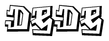 The clipart image features a stylized text in a graffiti font that reads Dede.