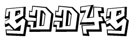 The clipart image depicts the word Eddye in a style reminiscent of graffiti. The letters are drawn in a bold, block-like script with sharp angles and a three-dimensional appearance.