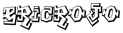 The clipart image depicts the word Ericrojo in a style reminiscent of graffiti. The letters are drawn in a bold, block-like script with sharp angles and a three-dimensional appearance.