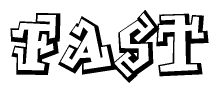 The clipart image features a stylized text in a graffiti font that reads Fast.