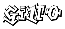 The image is a stylized representation of the letters Gino designed to mimic the look of graffiti text. The letters are bold and have a three-dimensional appearance, with emphasis on angles and shadowing effects.