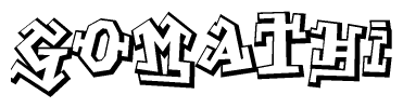 The clipart image features a stylized text in a graffiti font that reads Gomathi.