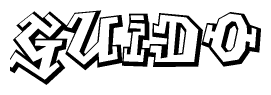 The clipart image features a stylized text in a graffiti font that reads Guido.