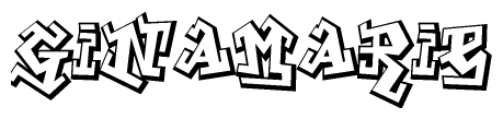 The clipart image depicts the word Ginamarie in a style reminiscent of graffiti. The letters are drawn in a bold, block-like script with sharp angles and a three-dimensional appearance.