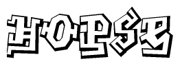 The clipart image features a stylized text in a graffiti font that reads Hopse.