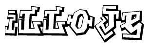 The clipart image features a stylized text in a graffiti font that reads Illoje.