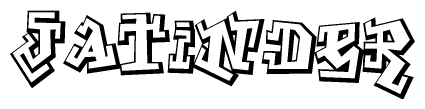 The clipart image features a stylized text in a graffiti font that reads Jatinder.