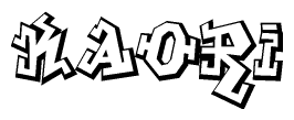 The clipart image depicts the word Kaori in a style reminiscent of graffiti. The letters are drawn in a bold, block-like script with sharp angles and a three-dimensional appearance.
