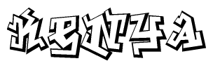The clipart image features a stylized text in a graffiti font that reads Kenya.