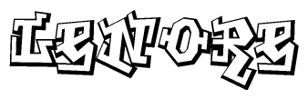 The clipart image depicts the word Lenore in a style reminiscent of graffiti. The letters are drawn in a bold, block-like script with sharp angles and a three-dimensional appearance.