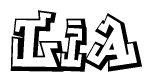 The clipart image features a stylized text in a graffiti font that reads Lia.
