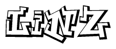 The clipart image depicts the word Linz in a style reminiscent of graffiti. The letters are drawn in a bold, block-like script with sharp angles and a three-dimensional appearance.