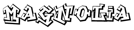 The clipart image features a stylized text in a graffiti font that reads Magnolia.