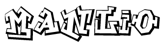 The clipart image features a stylized text in a graffiti font that reads Manlio.
