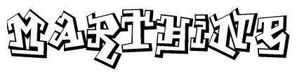 The clipart image features a stylized text in a graffiti font that reads Marthine.