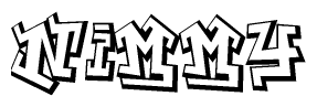 The clipart image features a stylized text in a graffiti font that reads Nimmy.