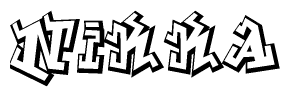 The clipart image features a stylized text in a graffiti font that reads Nikka.