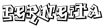 The clipart image features a stylized text in a graffiti font that reads Perneita.