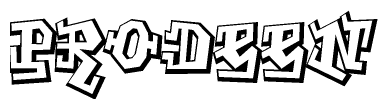 The clipart image features a stylized text in a graffiti font that reads Prodeen.