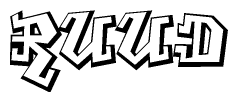 The clipart image features a stylized text in a graffiti font that reads Ruud.