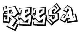 The clipart image features a stylized text in a graffiti font that reads Reesa.