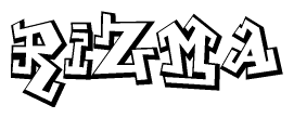 The clipart image features a stylized text in a graffiti font that reads Rizma.