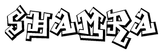 The clipart image features a stylized text in a graffiti font that reads Shamra.