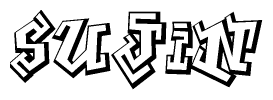 The clipart image features a stylized text in a graffiti font that reads Sujin.
