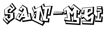 The clipart image features a stylized text in a graffiti font that reads San-mei.