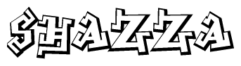 The clipart image features a stylized text in a graffiti font that reads Shazza.