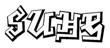The clipart image depicts the word Suhe in a style reminiscent of graffiti. The letters are drawn in a bold, block-like script with sharp angles and a three-dimensional appearance.