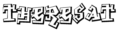 The clipart image features a stylized text in a graffiti font that reads Theresat.