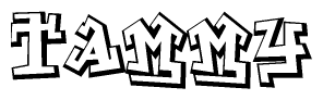 The image is a stylized representation of the letters Tammy designed to mimic the look of graffiti text. The letters are bold and have a three-dimensional appearance, with emphasis on angles and shadowing effects.