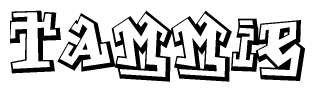 The clipart image depicts the word Tammie in a style reminiscent of graffiti. The letters are drawn in a bold, block-like script with sharp angles and a three-dimensional appearance.
