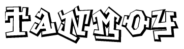 The clipart image features a stylized text in a graffiti font that reads Tanmoy.