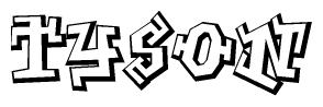 The clipart image features a stylized text in a graffiti font that reads Tyson.