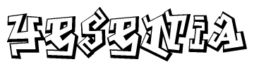 The clipart image features a stylized text in a graffiti font that reads Yesenia.