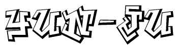 The clipart image features a stylized text in a graffiti font that reads Yun-ju.