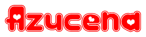The image displays the word Azucena written in a stylized red font with hearts inside the letters.