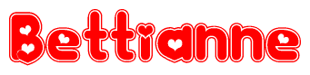 The image displays the word Bettianne written in a stylized red font with hearts inside the letters.
