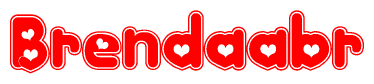 The image displays the word Brendaabr written in a stylized red font with hearts inside the letters.