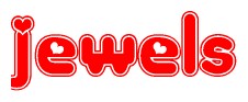 The image displays the word Jewels written in a stylized red font with hearts inside the letters.